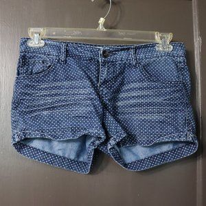 True Soulmate Vintage Denim Polka Dot Denim Shorts